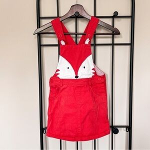 Beebay Fox Overalls Jumper Dress Sz 5